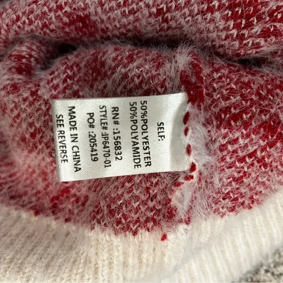 BiBi Red and White Snowflake Sweater - Picture 5 of 6